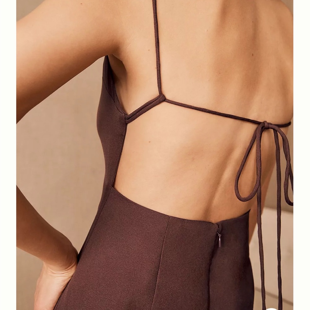 BHLDN brown backless midi dress. US size 12.